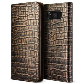 Vrs Design Galaxy S8 Genuine Croco Diary Dark Gold Kılıf