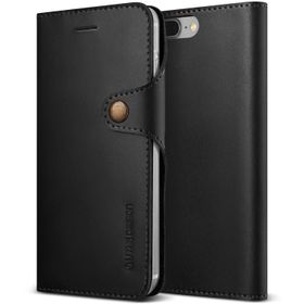 Vrs Design iPhone 8 Plus 7 Plus Black Native Diary Series Deri Kılıf