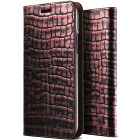 Vrs Design iPhone X Genuine Croco Diary Dark Gold Kılıf