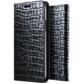 Vrs Design iPhone X Genuine Croco Diary Dark Gold Kılıf