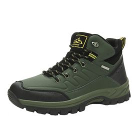 Vrupons Color-Block Bağcıklı Yüksek Şaftlı Yürüyüş Yeşil Erkek Outdoor Botu