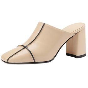 Vrupons Slip-On Kayısı Kare Parmak Kadın Terlik
