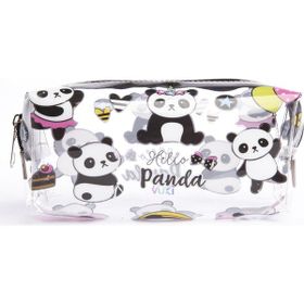 Vuki Şeffaf Fermuarlı Desenli Panda Kalem Kutusu