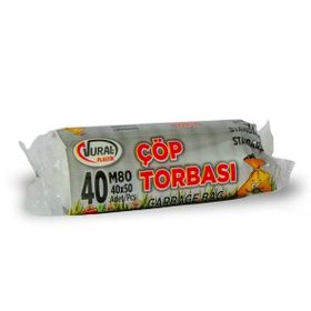 Vural Plastik 40 Adet 43x47 cm Şeffaf Mini Boy Çöp Torbası