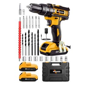 Wacker Pro Germany Dark 58 V 12 Ah Bakır Sargılı Çelik Şanzuman Çift Akülü Şarjli Matkap Vidalama+Tamir Seti