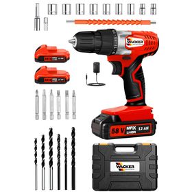 Wacker Pro Germany Optimum Red Prof 58 V 12 Ah Darbeli Çelik Şanzuman Çift Akülü Şarjlı Matkap Vidalama+Tamir Seti