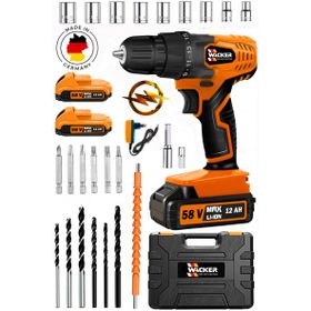Wacker Pro Germany Orange Starwalt XR Prof 58 V 12 Ah Çelik Şanzuman Çift Akülü Şarjlı Matkap+Tamir Seti