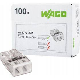 Wago 2 No Geçmeli 2x2.5 mm 2273-202 100 Adet Buat Klemensi