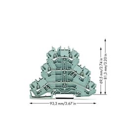 Wago 2002-3201 50 Adet 2.5-4 mm2 3 Katlı Köprülenebilir Ray Klemens