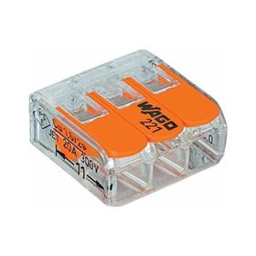 WAGO 221-413 3'lü 10 Adet Çok Amaçlı Buat Klemensi