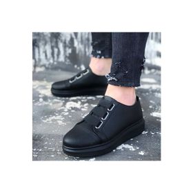 Wagoon Wg026 Kömür 3 Bant Kalın Taban Casual Erkek Ayakkabı