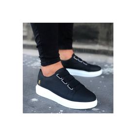 Wagoon Wg026 Siyah 3 Bant Kalın Taban Casual Erkek Ayakkabı