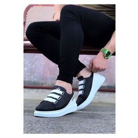 Wagoon WG029 Siyah 3 Bant Legend Taba Kalın Taban Casual Erkek Ayakkabı