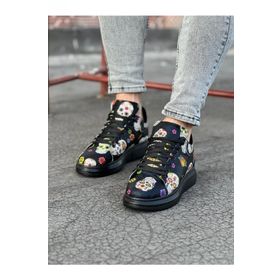 Wagoon WG501 Siyah Desenli Kuru Kafa Boyalı Erkek Casual Ayakkabı