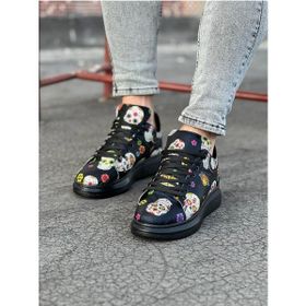 Wagoon WG501 Siyah Desenli Kuru Kafa Boyalı Erkek Casual Ayakkabı