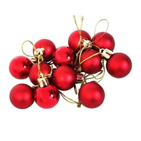 Waldern Kırmızı 4 cm 12li cici Top Yılbaşı Çam Ağacı Süsü