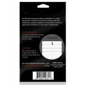 Walker Tape Pro Flex II Hair Extension 1 & 9/16'' 5/16'' 4x0.8 cm 120 Adet Kaynak Bandı