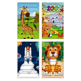 Walldeco Eğitici Öğretici Zeka Geliştirici Sevimli Ahşap Çubuk Puzzle