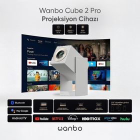 Wanbo Cube 2 Pro Beyaz Projeksiyon Cihazı