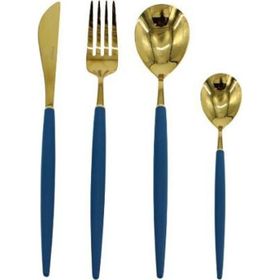 Wanelli Rotti FX1070 Mavi Gold 24 Parça Çatal Kaşık Bıçak Takımı