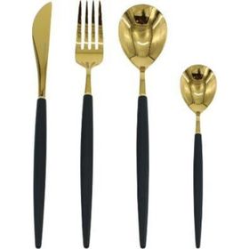 Wanelli Rotti FX1072 Siyah Gold 24 Parça Çatal Kaşık Bıçak Takımı