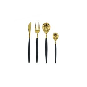 Wanelli Rotti FX1072 Siyah Gold 24 Parça Çatal Kaşık Bıçak Takımı