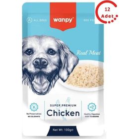Wanpy 100 gr 12 Adet Pouch Tavuklu Yaş Köpek Maması
