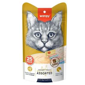 Wanpy 14X25 Gr Karışık Sıvı Kedi Ödül Maması