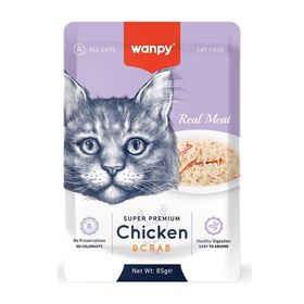 Wanpy 185 gr Pouch Tavuklu Yengeçli Yaş Kedi Maması