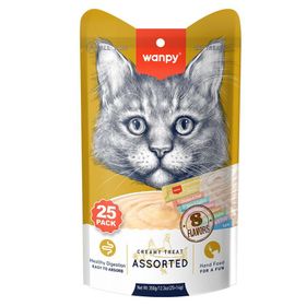 Wanpy 24x14 gr Karışık 8 Lezzetli Krema Kedi Sıvı Ödülü
