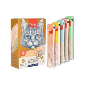 Wanpy 25x14 gr Karışık Sıvı Yetişkin Kedi Ödül Maması