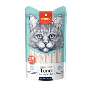 Wanpy 25x14 gr Ton Balığı ve Morina Balıklı Sindirim Sistemi Destekleyici Sıvı Ödül Maması