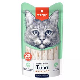Wanpy 25x14 gr Ton Balıklı ve Deniz Taraklı Sıvı Krema Kedi Ödülü