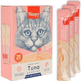 Wanpy 25x14 gr Ton Balıklı ve Karidesli Sindirim Sistemi Destekleyici Sıvı Ödül Maması