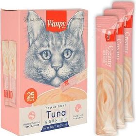 Wanpy 25x14 gr Ton Balıklı ve Karidesli Sindirim Sistemi Destekleyici Sıvı Ödül Maması