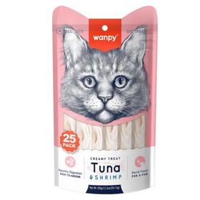 Wanpy 25x14 gr Ton Balıklı Ve Karidesli Sıvı Kedi Ödülü