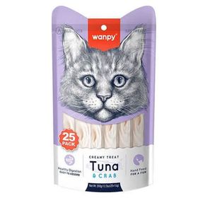 Wanpy 25x14 gr Ton Balıklı ve Yengeçli Krema Kedi Ödülü