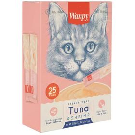 Wanpy 25X14Gr Tuna Ve Shrimp Paket Sıvı Kedi Ödül Maması