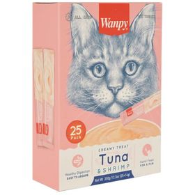 Wanpy 25X14Gr Tuna Ve Shrimp Paket Sıvı Kedi Ödül Maması