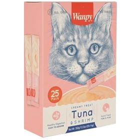 Wanpy 25X14Gr Tuna Ve Shrimp Paket Sıvı Kedi Ödül Maması