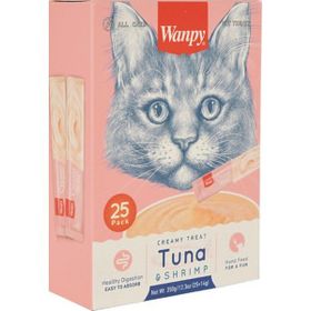 Wanpy 25X14Gr Tuna Ve Shrimp Paket Sıvı Kedi Ödül Maması