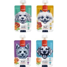 Wanpy 4 Çeşit 4 Adet 9 gr Karma Taze Köpek Et Ezmesi