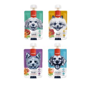 Wanpy 4 Çeşit 4x90 gr Karma Taze Köpek Et Ezmesi
