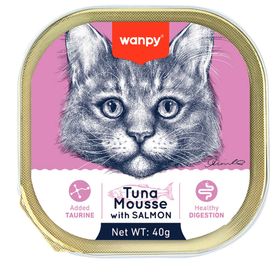 Wanpy 40 gr Ton Balıklı ve Somonlu Alutray Kedi Yaş Mama