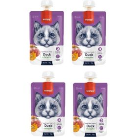 Wanpy 4x90 gr Ördekli & Balkabaklı Ezme Kedi Maması