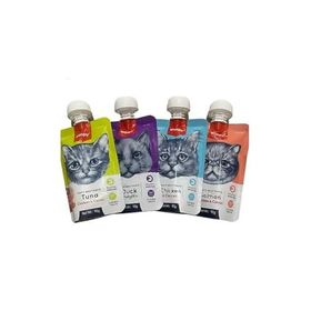 Wanpy 4x90 gr Taze Ton Balıklı Somonlu Tavuklu Ördekli Vitaminli Ezme Kedi Ödülü