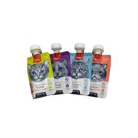 Wanpy 4x90 gr Taze Ton Balıklı Somonlu Tavuklu Ördekli Vitaminli Ezme Kedi Ödülü