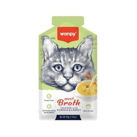 Wanpy 50 gr Kediler için Bal Kabağı ve Havuçlu Tavuk Eti Çorbası