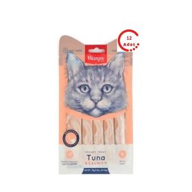 Wanpy 5x14 gr 12 Adet Ton Balığı ve Somon Likit Kedi Ödülü