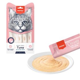 Wanpy 5x14 gr 12 Adet Ton Balıklı ve Karidesli Krema Kedi Ödülü